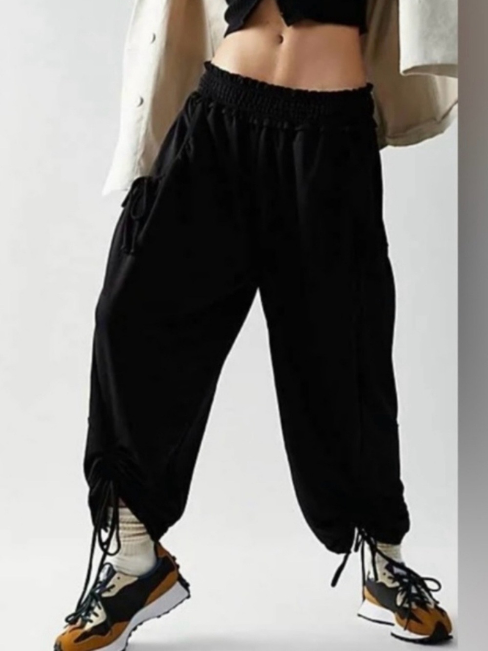 Free people beach I’m so fly balloon harem Black  Jogger Pants medium